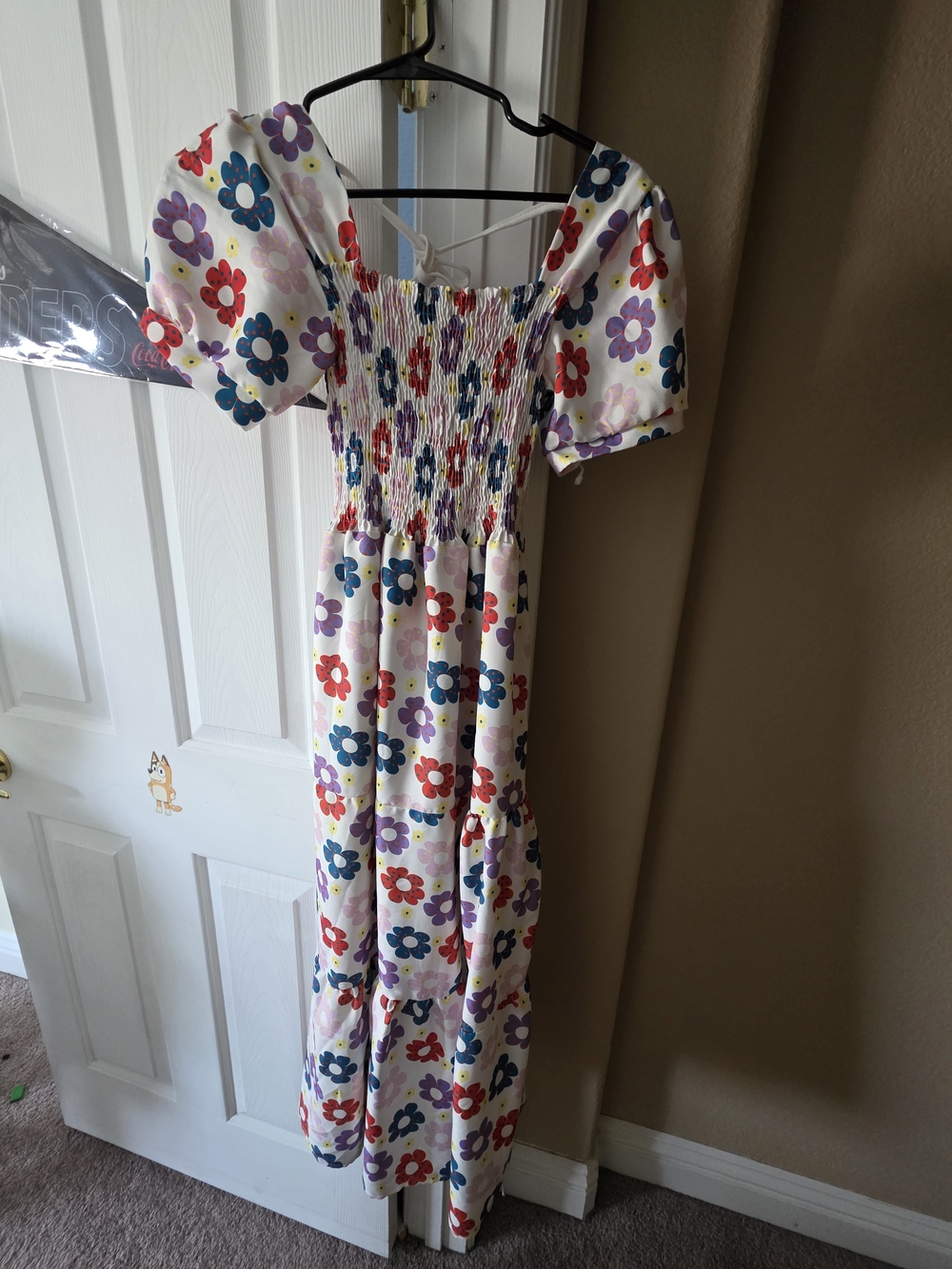 Colorful Floral Smocked Maxi Dress - Picture 3 of 3